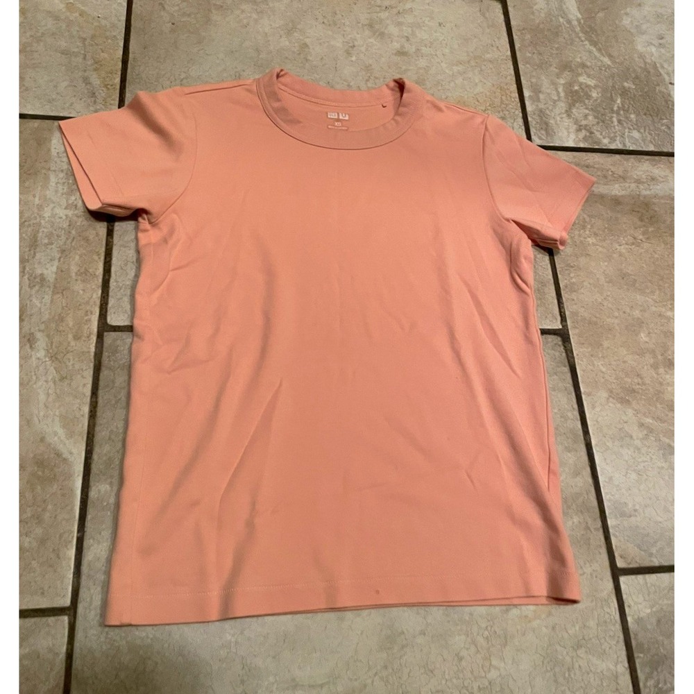 UNIQLO U 100% Cotton Short Sleeve T Shirt Salmon Pink XS 435193